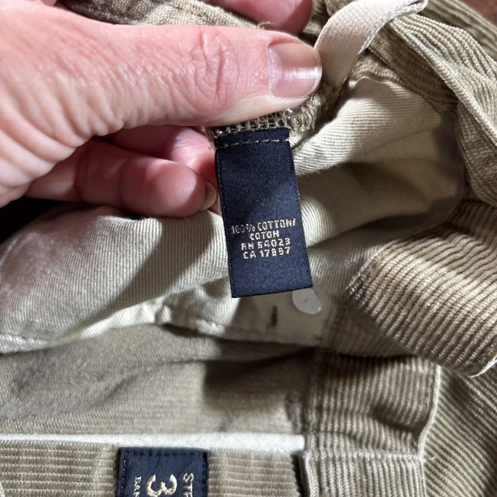 Banana Republic Pants Men 36 x 34 Beige Corduroy 100% Cotton Straight Leg‎